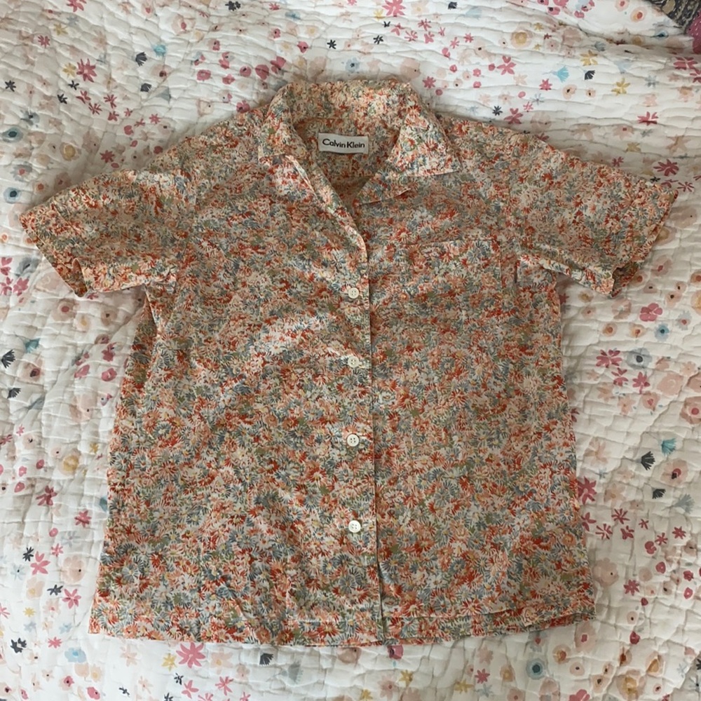 Vintage Calvin Klein floral blouse